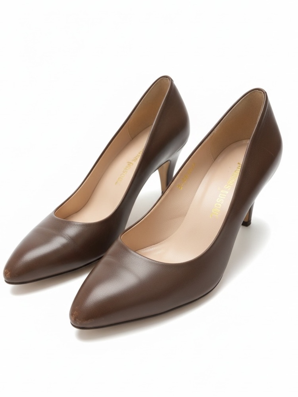 Vintage Johansen Ehinger Classic Brown Leather Pointed-Toe Pumps - Women' 9.5 N